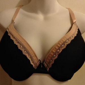 Black & Tan Seamless Shaped Cups Underwire Bra 38D